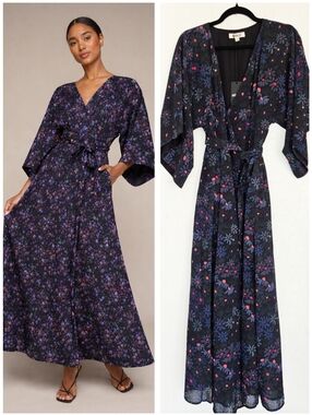 NWT Mixed by Nasrin Floral Colorful Wrap Dress, S